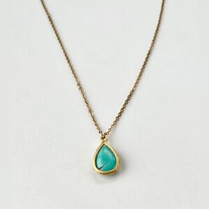 Turquoise-Colored Howlite & Gold-Tone Pendant Necklace